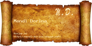 Mendl Dorina névjegykártya
